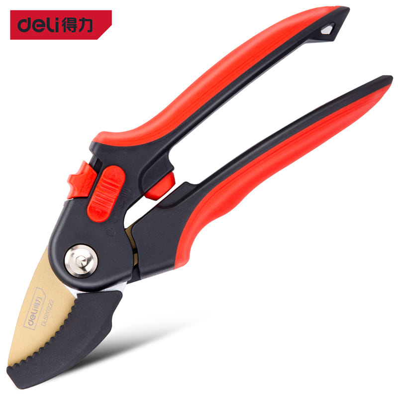 กรรไกรตัดกิ่ง DELI DL580222-GN-01 8.5นิ้ว สีแดง_0